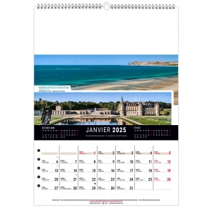 Calendrier mural france panoramique 2025 marquage quadri