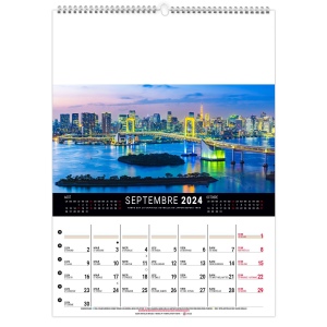 Scolaire calendrier mural megalopolis 2025 marquage quadri