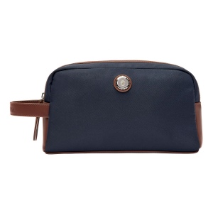 Trousse de toilette Button Marine & Marron
