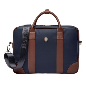 Porte-documents Button Marine & Marron