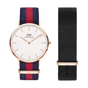 Set Montre Classic Oxford RG&Blanc D40 + Bracelet Classic Cornwall Rose-Doré L20