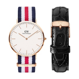 Set Montre Classic canterbury RG&Blanc D40 + Bracelet Classic Reading Rose-Doré L20