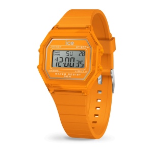ICE digit retro-Neon orange-Clear-Petite