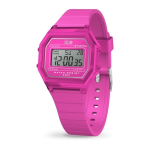 ICE digit retro-Neon Rose-Clear-Petite
