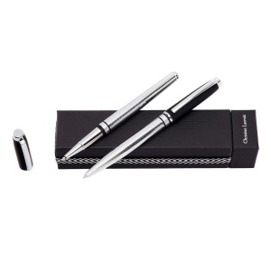 Parure Caprio Soft Noir (stylo bille & stylo roller)
