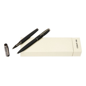 Parure Brick Noir (stylo bille & stylo roller)