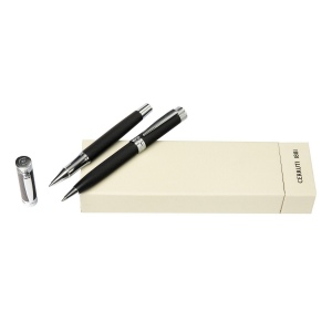 Parure Zoom Diamon Noir (stylo bille & stylo roller)