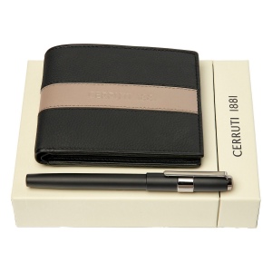 Parure CERRUTI 1881 (stylo roller & portefeuille)