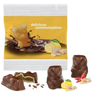 Oursons en gommes de fruits et chocolat, sachet PAPIER