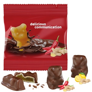 Oursons en gommes de fruits et chocolat, sachet conventionnel
