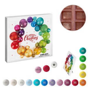 Calendrier de l'avent Mini – version écologique avec des Bonbons en chocolat M&M'S® personnalisés