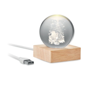 SANTA LIGHT - Boule de Noël verre avec LED