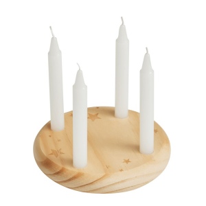 Petite couronne de l’Avent en bois 4-CHRISTMAS