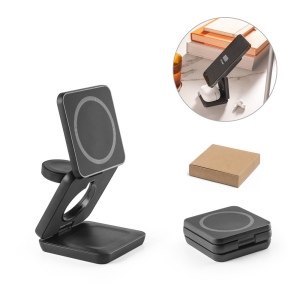 BROGLIE. Chargeur magnétique sans fil ultra-rapide 15W 3-en-1 en 100% rABS