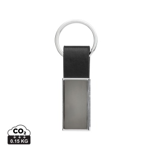 Porte-clés luxe en PU et alliage de zinc recyclé RCS