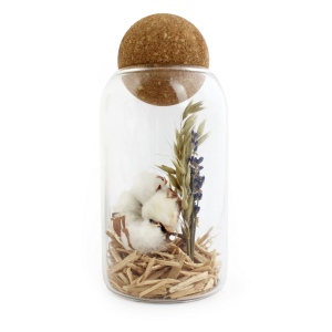 Terrarium boule liège fleurs séchées