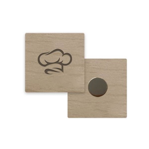 Magnet français - Carré 40 mm Plaqué bois