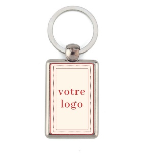 Porte-clés Métallique rectangle L Europe - Gris