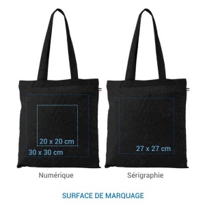 Sac coton ALFRED 250 BIO noir - France