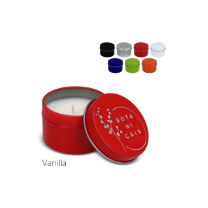 Scented candle round recycled tin