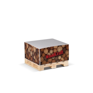 Bloc cube 10x10x5cm FSC sur palette en bois