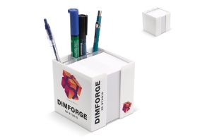 Bloc de papier 10x10x10cm FSC dans une boîte cubique avec compartiments