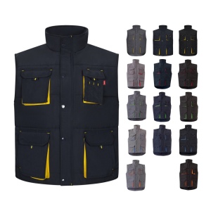 VL NERGAL. Gilet rembourré, bicolore, multipoches (120g/m²), en polyester (100%)