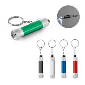 RE-LERGAN. Porte-clés en aluminium recyclé avec lampe de poche LED à 3 lumières