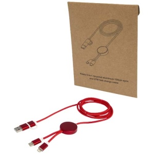 Câble 5 en 1 Alasia en aluminium et plastique recyclés de 150 cm pour la synchronisation des données et la charge rapide de 27 W
