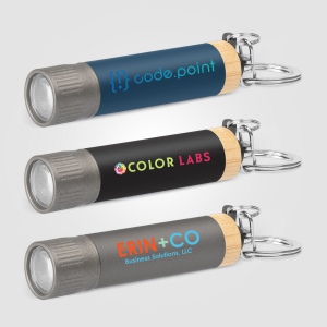 Lampe de poche porte-clés Reborn en aluminium recyclé (+Gravure Laser)