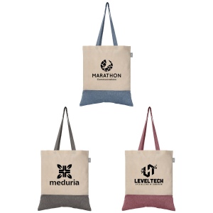Quebec - Sac fourre-tout en coton recyclé bicolore 140 g/m² (+Sérigraphie)