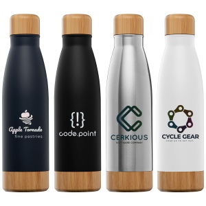 Ibiza Bamboo - 650 ml Bouteille en acier inoxydable à double paroi (+Colour Jet)