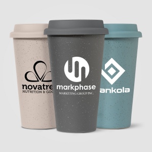Equator - 265 ml Tumbler en céramique à double paroi avec couvercle en silicone (+Sérigraphie)