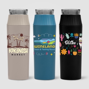 Gourde Majesty en acier inoxydable recyclé avec paille - 590 ml (+Colour Jet)