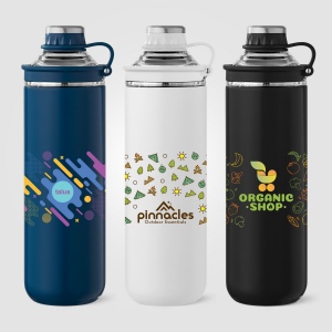Bouteille Oasis avec couvercle et poignée en acier inoxydable recyclé - 680 ml (+Colour Jet)