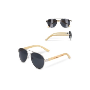 Lunettes de soleil aviateur avec branches en bambou