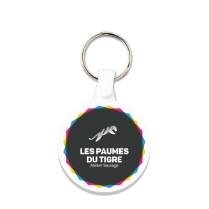 PORTE CLES PLASTIQUE SOUPLE ROND Ø41 mm (anneau 25 mm)