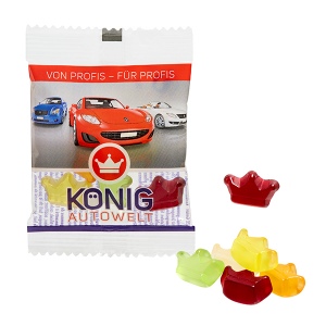 Gommes de fruits PERSONNALISÉES, VEGAN, 10 g, sachet compostable