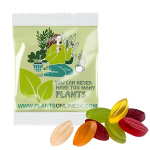 Gommes de fruits PERSONNALISÉES, VEGAN, 20 g, sachet compostable