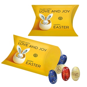 Pochette berlingot publicitaire avec Mini-Œufs de Lindor de Lindt