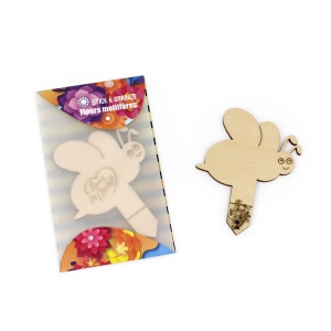Stick bois à graines en sachet en forme d'abeille