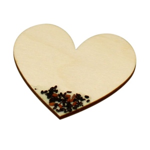 Stick bois à graines en sachet en forme de coeur