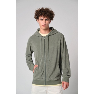 Sweat-shirt écoresponsable en éponge zippé à capuche homme