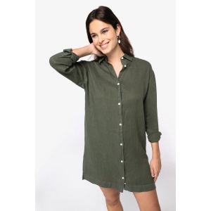 Robe chemise en lin femme