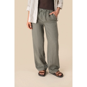 Pantalon délavé en lin femme