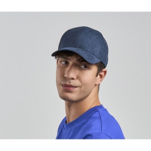 Casquette 6 pans mid visor faux suède
