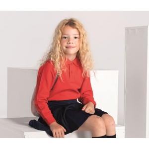 Polo piqué enfant manches longues