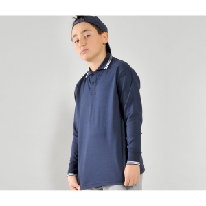 Kids’ long sleeve piqué polo shirt