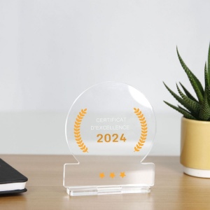 Trophée en plexiglas ROND - France 3 mm