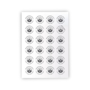 Sticker blanc en PLANCHE A5 (INT/EXT) Blanc 10 stickers intérieurs